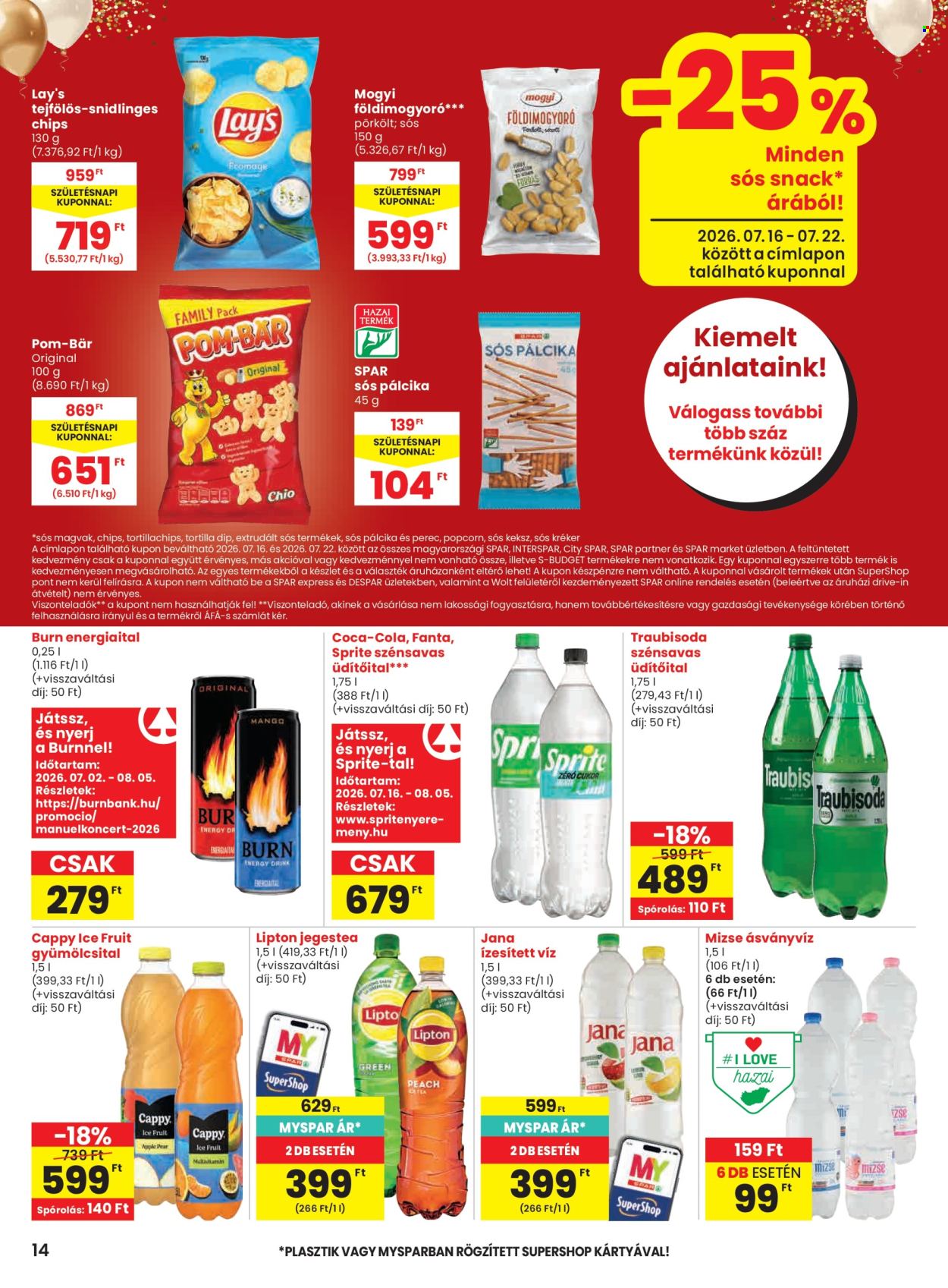 SPAR akciós újság érvényes:  - 2026.07.16 - 2026.07.22. 14. oldal Oldal 14