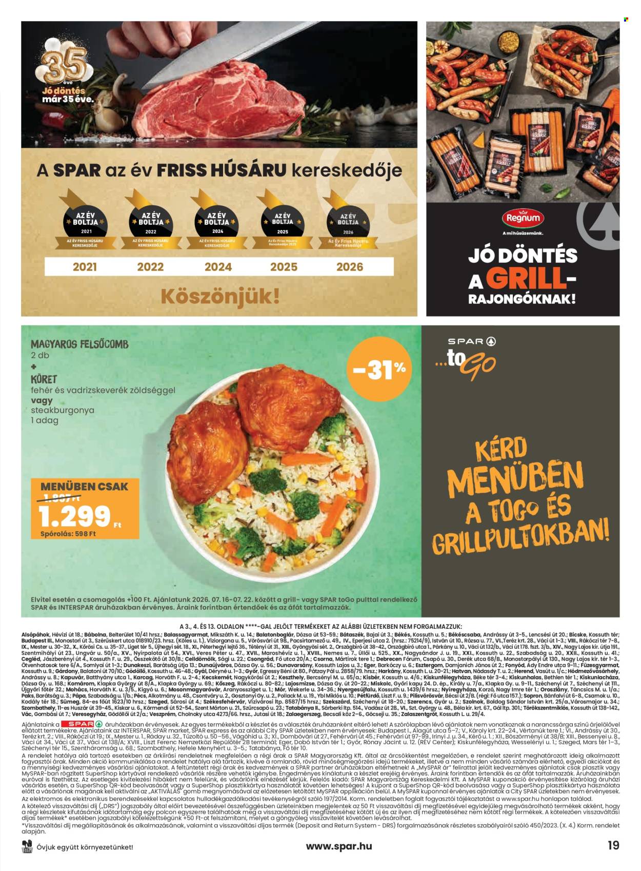 SPAR akciós újság érvényes:  - 2026.07.16 - 2026.07.22. 19. oldal Oldal 19