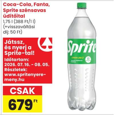 Coca-Cola, Fanta, Sprite szénsavas üdítőital