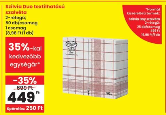 Szilvia Duo textilhatású szalvéta
