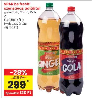 SPAR Be Fresh! szénsavas üdítőital