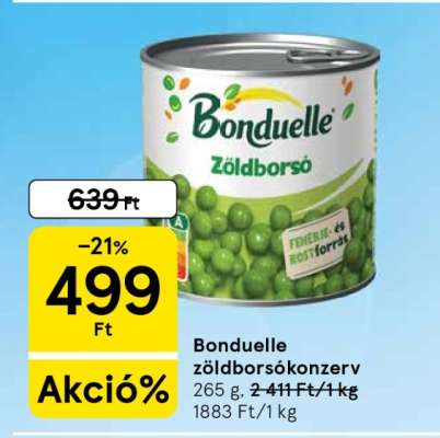 Bonduelle zöldborsókonzerv