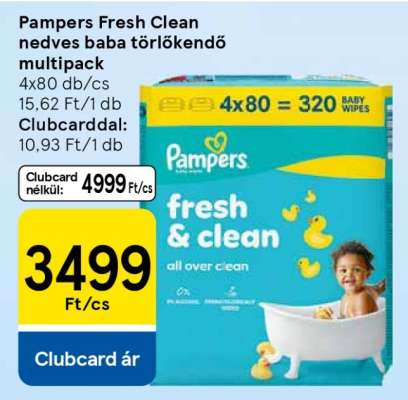 Pampers Fresh Clean nedves baba törlőkendő multipack