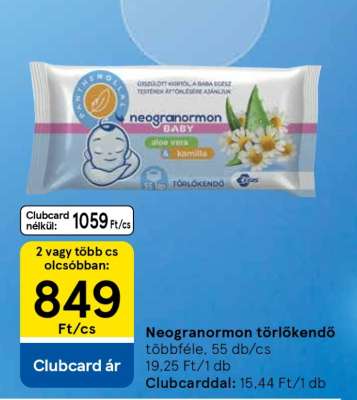 Neogranormon törlőkendő