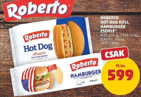 Roberto Hot-Dog Kifli, Hamburger Zsemle