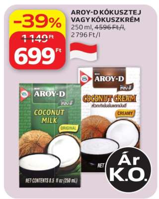 AROY-D KÓKUSZTEJ VAGY KÓKUSZKRÉM