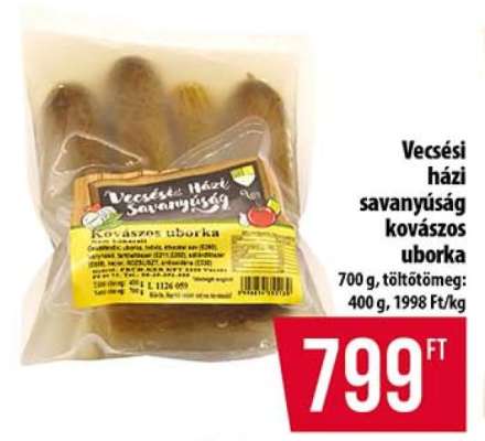 Vecsési házi savanyúság kovászos uborka