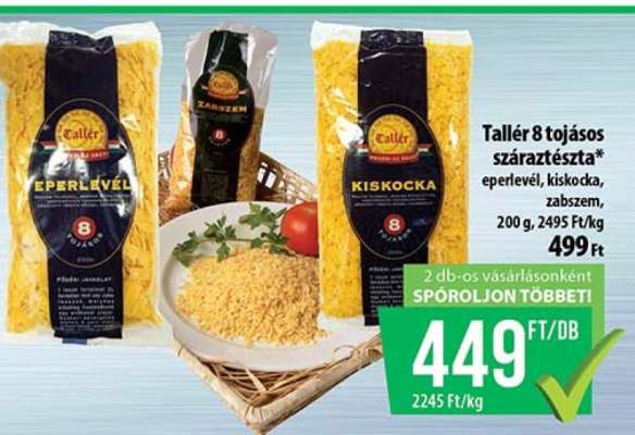 Tallér 8 tojásos száraztészta