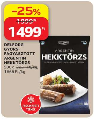 Delforg Gyorsfagyasztott Argentin Hekktörzs