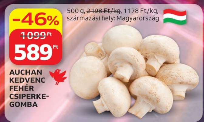 AUCHAN KEDVENC FEHÉR CSIPERKEGOMBA