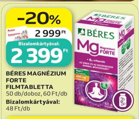 BÉRES MAGNÉZIUM FORTE FILMTABLETTA