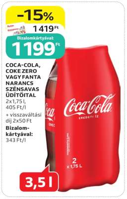 Coca-Cola, Coke Zero vagy Fanta Narancs Szénsavas Üdítőital