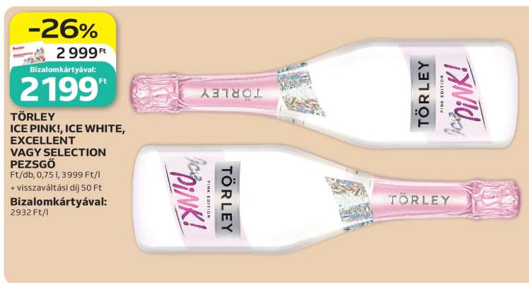 TÖRLEY ICE PINK!, ICE WHITE, EXCELLENT VAGY SELECTION PEZSGŐ