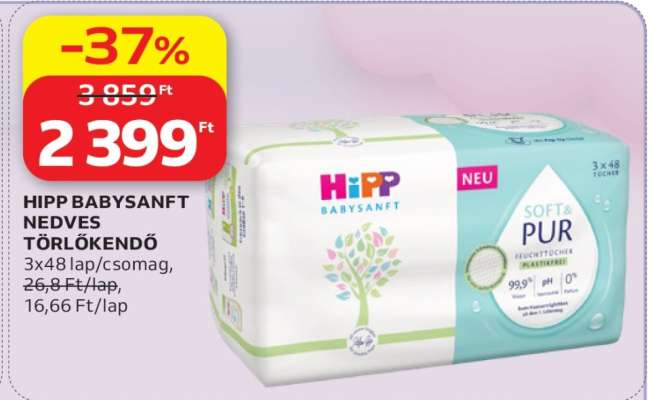HIPP BABYSANFT NEDVES TÖRLŐKENDŐ