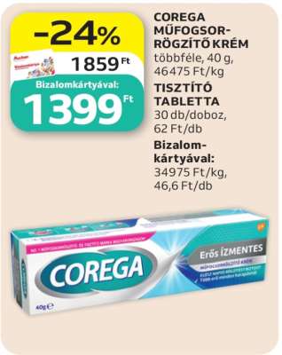 COREGA Műfogsor-rögzítő krém