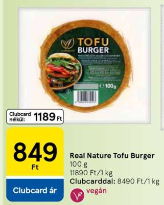 Real Nature Tofu Burger