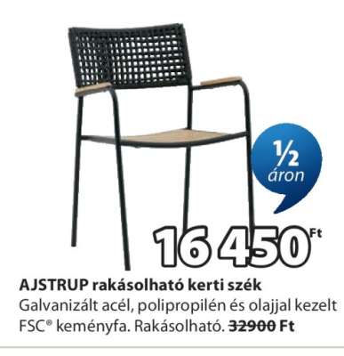 AJSTRUP rakásolható kerti szék