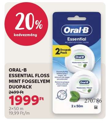 ORAL-B ESSENTIAL FLOSS MINT FOGSELYEM DUOPACK