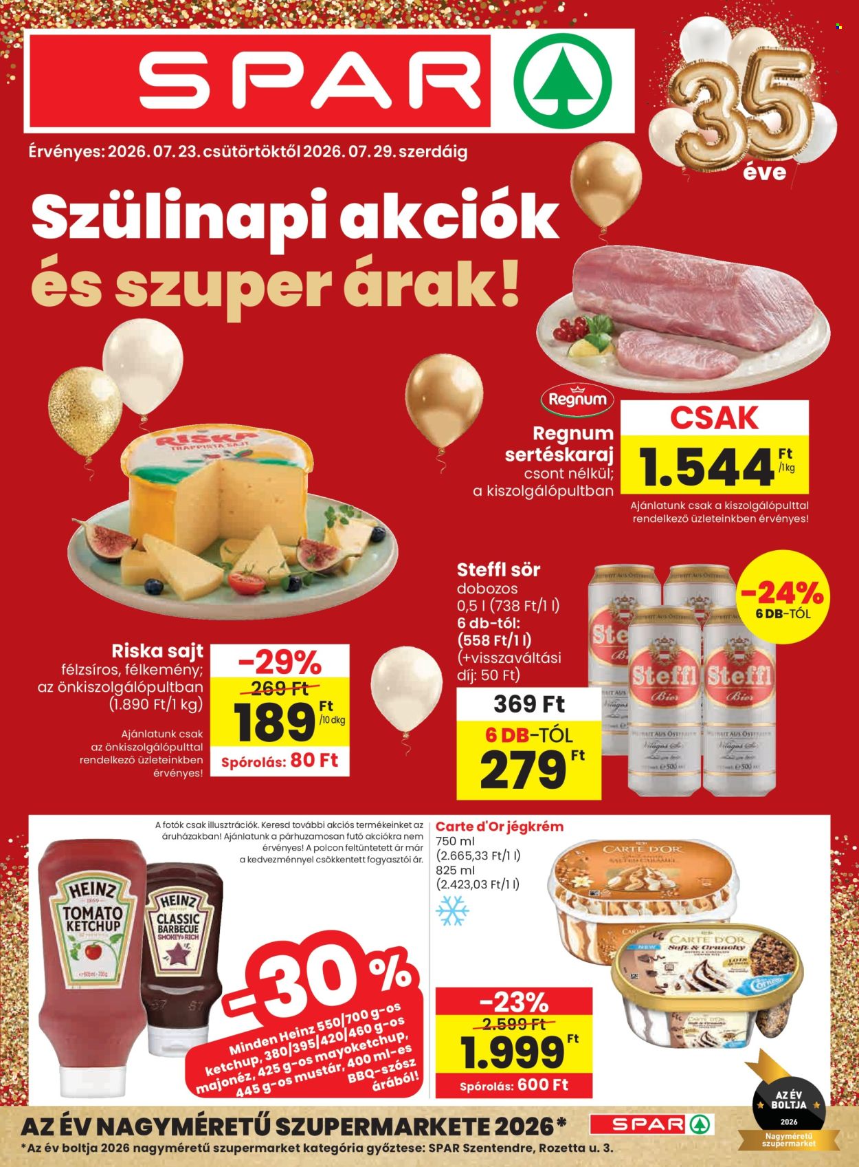 SPAR akciós újság érvényes:  - 2026.07.23 - 2026.07.29. 1. oldal Oldal 1