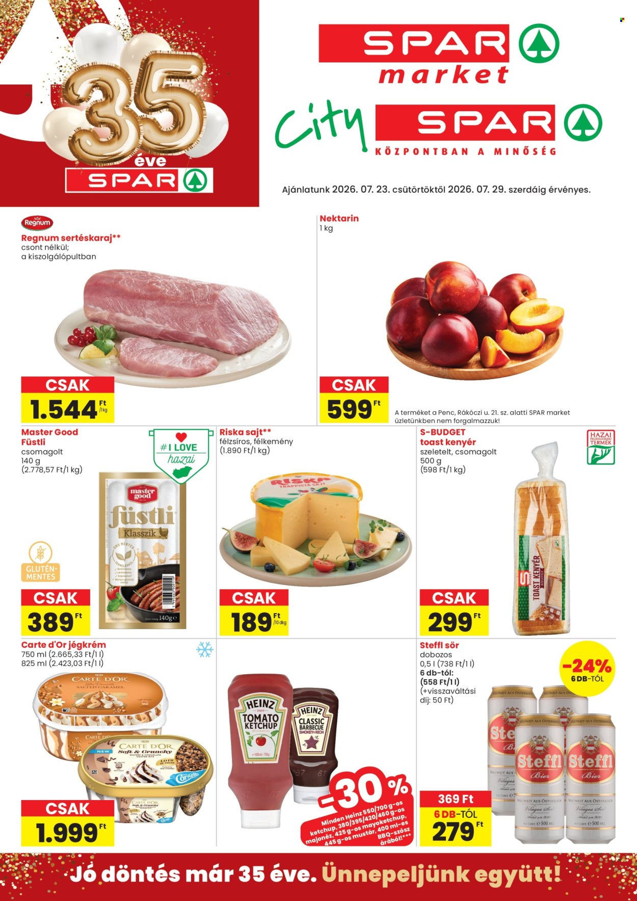 SPAR akciós újság érvényes:  - 2026.07.23 - 2026.07.29. 1. oldal Oldal 1