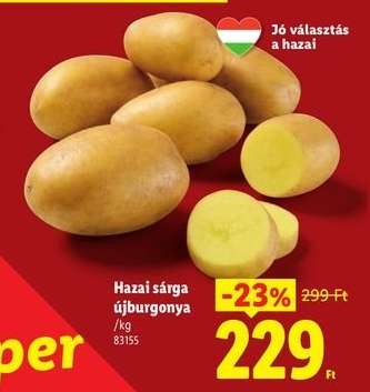 Hazai sárga újburgonya