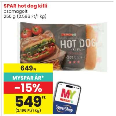 SPAR hot dog kifli