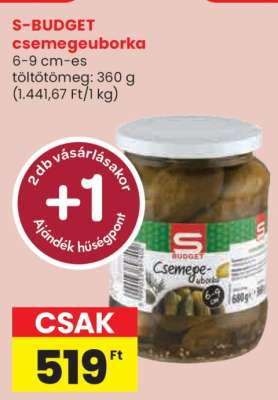 S-BUDGET csemegeuborka