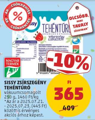 Sissy Zsírszegény Tehéntúró
