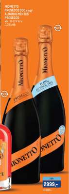 MIONETTO PROSECCO DOC vagy ALKOHOLMENTES PROSECCO