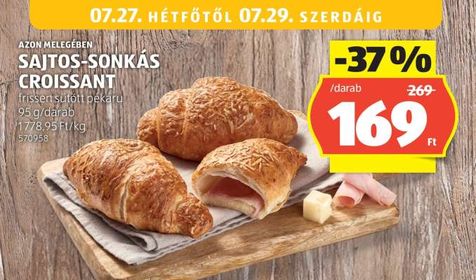 Sajtos-sonkás croissant