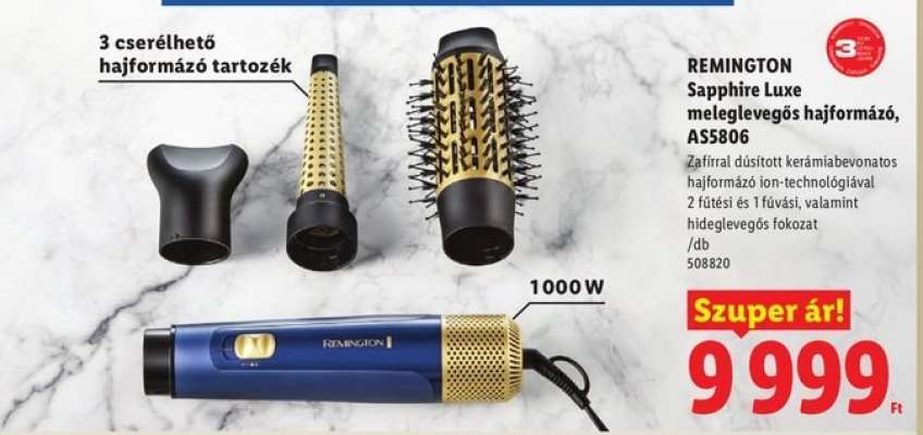 REMINGTON Sapphire Luxe meleglevegős hajformázó, AS8606