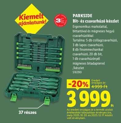 PARKSIDE Bit- és csavarhúzó készlet