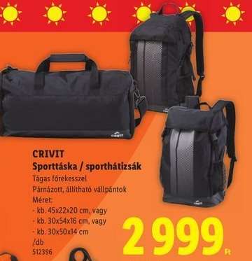 Crivit Sporttáska / sporthátizsák