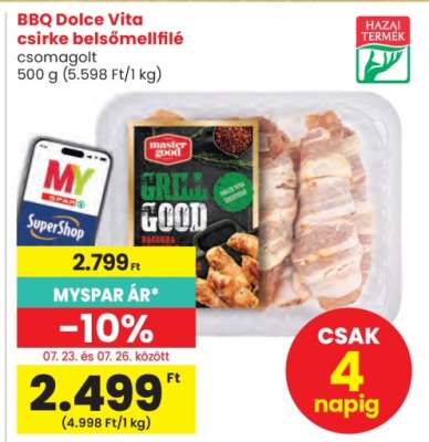 BBQ Dolce Vita csirke belsőmellfilé