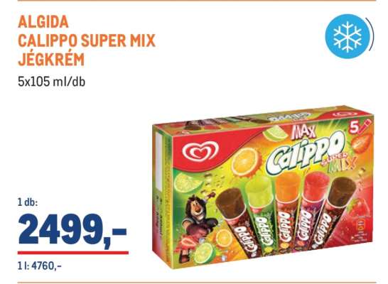 ALGIDA CALIPPO SUPER MIX JÉGKRÉM