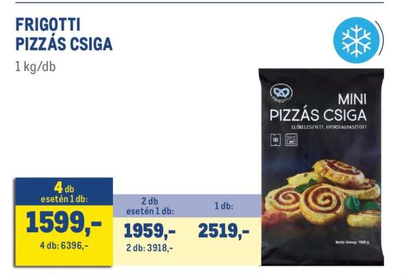 FRIGOTTI PIZZÁS CSIGA