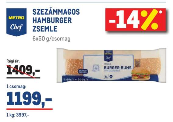 SZEZÁMMAGOS HAMBURGER ZSEMLE