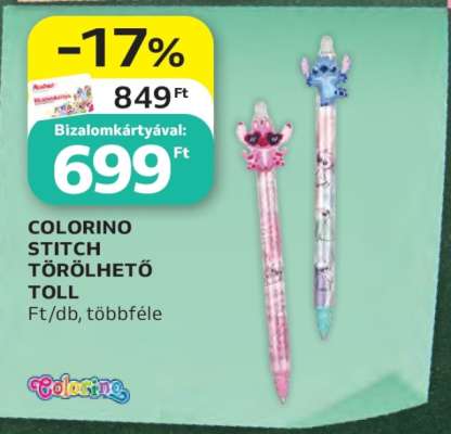 COLORINO STITCH TÖRLHETŐ TOLL
