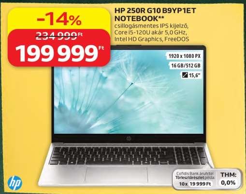HP 250R G10 B9YP1ET NOTEBOOK