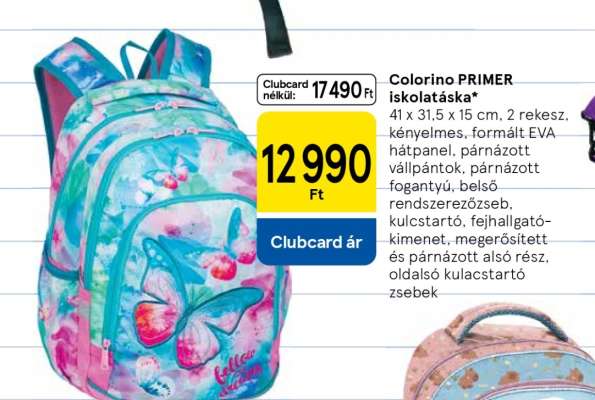 Colorino PRIMER iskolatáska