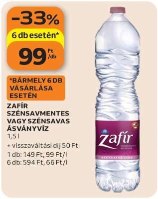 Zafír szénsavmentes vagy szénsavas ásványvíz