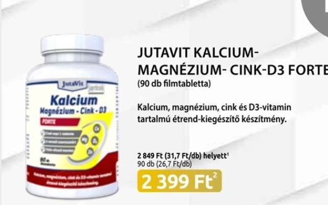 JUTAVIT KALCIUM-MAGNÉZIUM-CINK-D3 FORTE