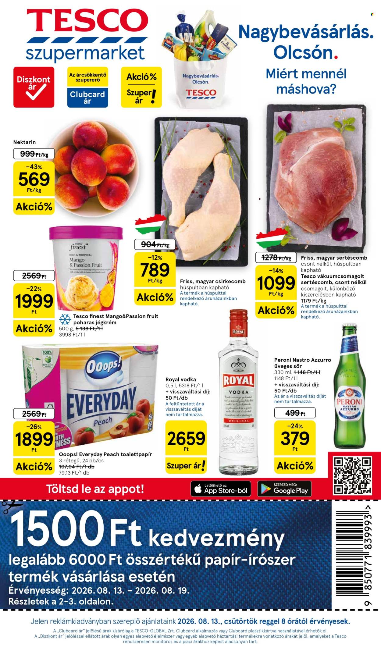 TESCO akciós újság érvényes:  - 2026.08.13 - 2026.08.17. 1. oldal Oldal 1