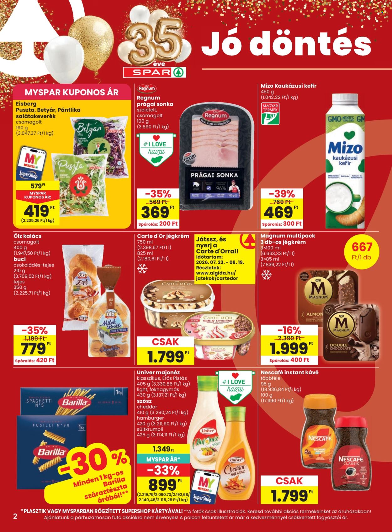 SPAR akciós újság érvényes:  - 2026.08.13 - 2026.08.19. 2. oldal Oldal 2