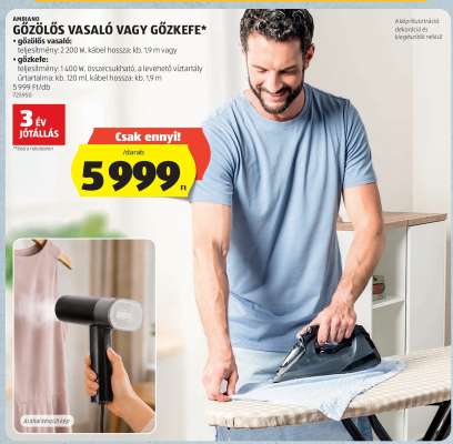 Ambiano Gőzölős Vasaló vagy Gőzkefe