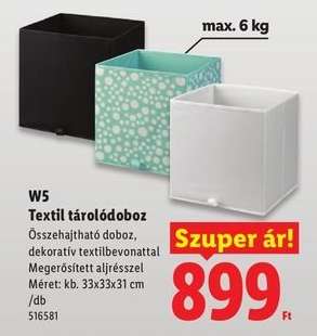 W5 Textil tárolódoboz