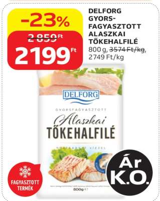 Delforg Gyorsfagyasztott Alaszkai Tőkehalfilé