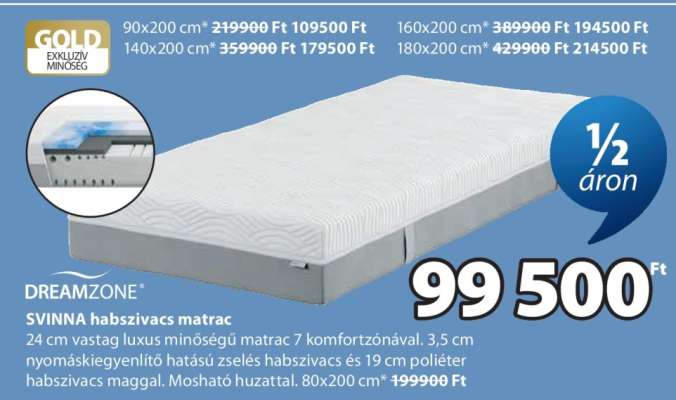 DREAMZONE® SVINNA habszivacs matrac