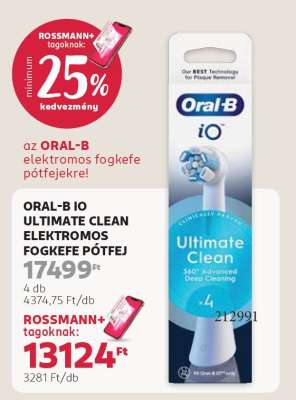 ORAL-B IO ULTIMATE CLEAN ELEKTROMOS FOGKEFE PÓTFEJ