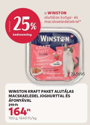 WINSTON KRAFT PAKET ALUTÁLAS MACSKAELEDEL JOGHURTTAL ÉS ÁFONYÁVAL